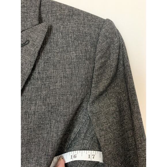 Ann Taylor Womens Jacket 4 Gray Buttons Fitted Wool Blend Lined - Picture 8 of 11